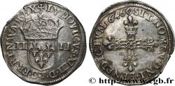 LOUIS XIV LE GRAND OU LE ROI SOLEIL Quart d écu, titulature côté écu 1646 Nantes