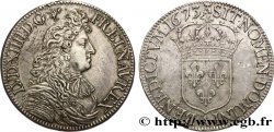 LOUIS XIV LE GRAND OU LE ROI SOLEIL Écu, portrait à la cravate courte 1673 Paris SUP
