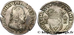 HENRY III Teston, 3e type, col fraisé 1575 Nantes