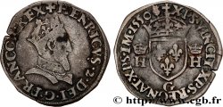 HENRI II Demi-teston à la tête couronnée 1550 Poitiers
