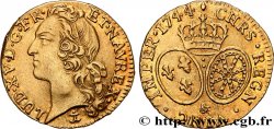 LOUIS XV DIT LE BIEN AIMÉ Louis d’or aux écus ovales, tête ceinte d’un bandeau 1744 Aix-en-Provence SUP/SPL