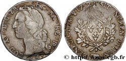 LOUIS XV DIT LE BIEN AIMÉ Écu aux branches d’olivier, tête ceinte d’un bandeau 1752 Pau TB+