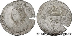 CHARLES IX Teston, 2e type 1566 (MDLXVI) La Rochelle TTB