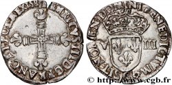 HENRI III Huitième d écu, croix de face 1583 Saint-Lô