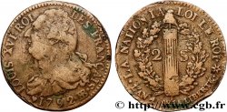 LOUIS XVI 2 sols dit au faisceau , type FRANÇAIS 1792 Strasbourg