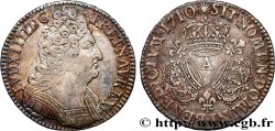 LOUIS XIV THE SUN KING Demi-écu aux trois couronnes 1710 Paris
