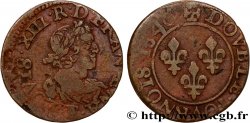 LOUIS XIII LE JUSTE Double tournois, 19e type 1640 Tours