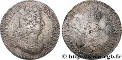 LOUIS XIV LE GRAND OU LE ROI SOLEIL Écu aux insignes 1702 Toulouse TB+