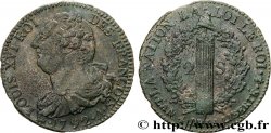 LOUIS XVI 2 sols dit au faisceau , type FRANÇOIS 1792 Paris