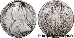 LOUIS XV  THE WELL-BELOVED  Demi-écu aux branches d olivier, buste habillé 1733 Caen VF/VF