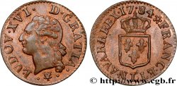 LOUIS XVI Liard dit  à l écu  1784 Bayonne AU