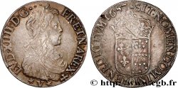 LOUIS XIV LE GRAND OU LE ROI SOLEIL Écu de Navarre, portrait à la mèche longue 1657 Saint-Palais TTB/TTB+