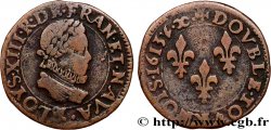 LOUIS XIII LE JUSTE Double tournois, grand buste enfantin, drapé à large fraise 1613 Aix-en-Provence