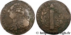 LOUIS XVI (MONARQUE CONSTITUTIONNEL) 2 sols dit au faisceau , type FRANÇOIS 1793 Besançon