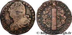 LOUIS XVI 2 sols dit  au faisceau , type FRANÇOIS 1792 Pau