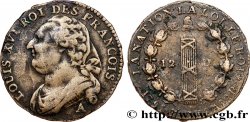 LOUIS XVI (MONARQUE CONSTITUTIONNEL) 12 deniers dit au faisceau , type FRANÇOIS 1791 Paris