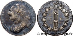 LOUIS XVI 12 deniers dit  au faisceau , type FRANÇOIS 1792 Paris