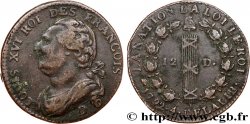 LOUIS XVI 12 deniers dit  au faisceau , type FRANCOIS 1792 Lyon