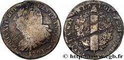 LOUIS XVI (MONARQUE CONSTITUTIONNEL)  2 sols dit  au faisceau , type FRANÇOIS 1791 Pau TB