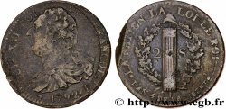 LOUIS XVI 2 sols dit au faisceau , type FRANCOIS 1792 Lyon