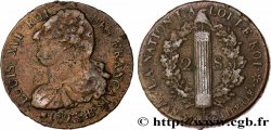 LOUIS XVI 2 sols dit  au faisceau , type FRANÇAIS 1793 Strasbourg