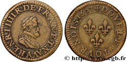 HENRI IV LE GRAND Piéfort du double tournois de poids quadruple 1607 Paris