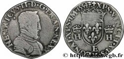 HENRI II Demi-teston à la tête nue, 1er type 1554 Tours