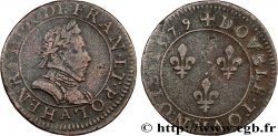 HENRI III Double tournois, 1er type de Paris 1579 Paris, Moulin des Étuves