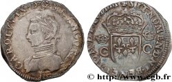 CHARLES IX Demi-teston, 2e type 1569 Tours