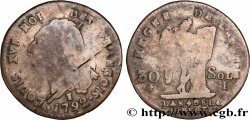 LOUIS XVI 30 sols dit au génie , type FRANÇOIS 1792 Limoges