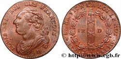 LOUIS XVI (MONARQUE CONSTITUTIONNEL) 12 deniers dit au faisceau , type FRANCOIS 1791 Lyon