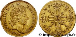 LOUIS XIV LE GRAND OU LE ROI SOLEIL Demi-louis aux huit L et aux insignes, fausse réformation 1701 Saint-André de Villeneuve-lès-Avignon TTB+