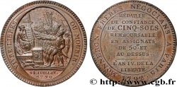 REVOLUTION COINAGE / CONFIANCE (MONNAIES DE…) Monneron de 5 sols au serment (An IV), 3e type 1792 Birmingham, Soho MS