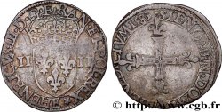 HENRI III Quart d écu, écu de face 1583 Tours