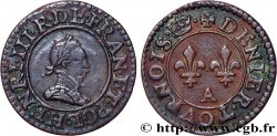 LIGUE. COINAGE AT THE NAME OF HENRY III Denier tournois n.d. Paris, Moulin des Étuves