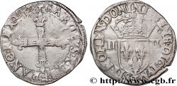 CHARLES X, CARDINAL DE BOURBON Quart d écu, croix de face 1590 Nantes