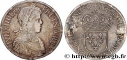LOUIS XIV LE GRAND OU LE ROI SOLEIL Écu, portrait à la mèche longue 1648 Rennes TB/TB+