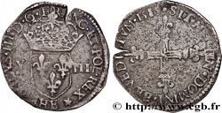 HENRI III Huitième d écu, écu de face 1585 Tours TB+