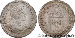 LOUIS XIV THE SUN KING Douzième d écu, portrait apollinien 1664 Aix-en-Provence