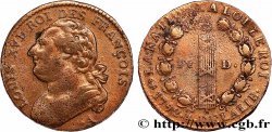 LOUIS XVI 12 deniers dit  au faisceau , type FRANÇOIS 1792 Paris