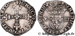 HENRI III Huitième d écu, croix de face 1579 Nantes
