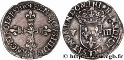 HENRY III Huitième d écu, croix de face 1580 Nantes