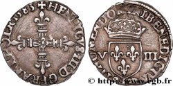 HENRI III Huitième d écu, croix de face 1583 Bayonne