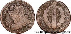 LOUIS XVI (MONARQUE CONSTITUTIONNEL) 2 sols dit au faisceau , type FRANÇAIS 1792 Strasbourg