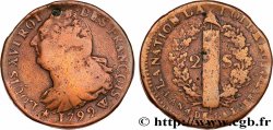 LOUIS XVI (MONARQUE CONSTITUTIONNEL) 2 sols dit au faisceau , type FRANÇOIS 1792 Lille