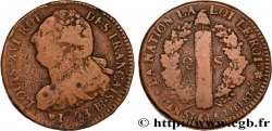 LOUIS XVI 2 sols dit  au faisceau , type FRANÇAIS 1793 Strasbourg