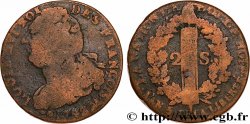 LOUIS XVI 2 sols dit au faisceau , type FRANÇOIS 1792 Metz
