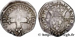 LOUIS XIII LE JUSTE Huitième d écu, à la croix fleurdelisée, titulature côté croix 1613 Rennes TB+