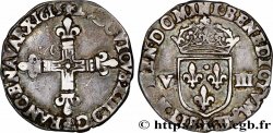 LOUIS XIII LE JUSTE Huitième d écu, à la croix fleurdelisée, titulature côté croix 1615 Bayonne