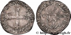 HENRI III Huitième d écu, croix de face 1589 Nantes